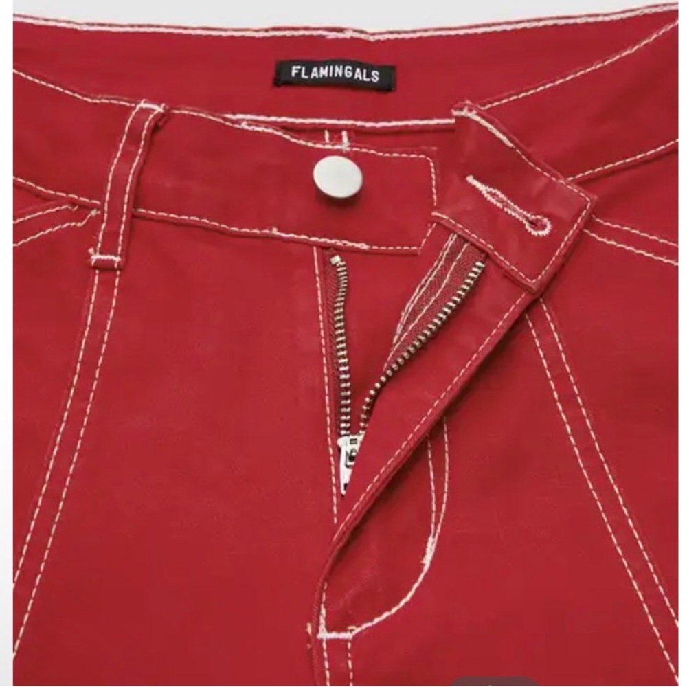 🎈Flamingals Red Wide Leg Pants - Picture 4 of 15